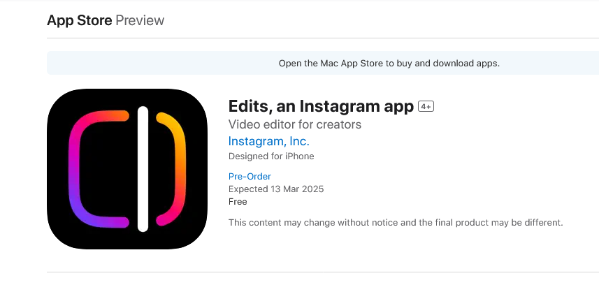 Instagram Umumkan Edits, Saingi CapCut dari TikTok