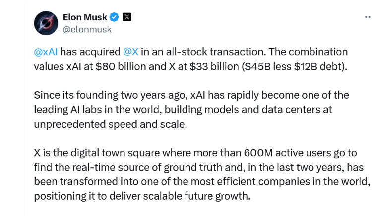 Elon Musk Jual Platform X Seharga US$45 Miliar