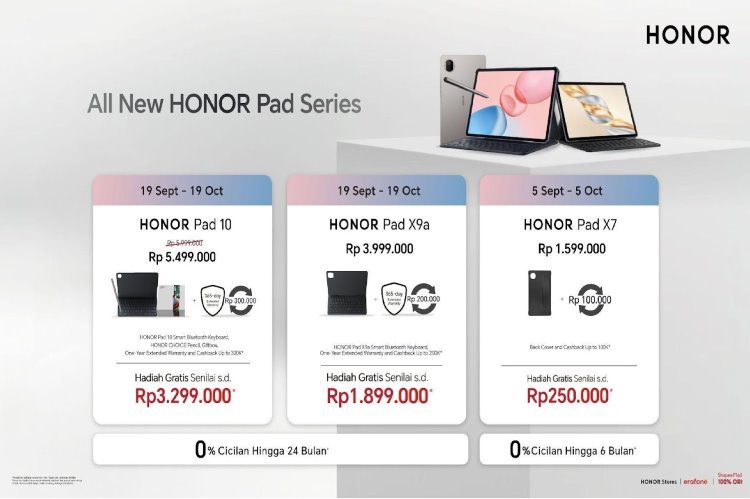HONOR Hadirkan Pad 10, Pad X9a, Pad X7, dan Watch Fit di Indonesia