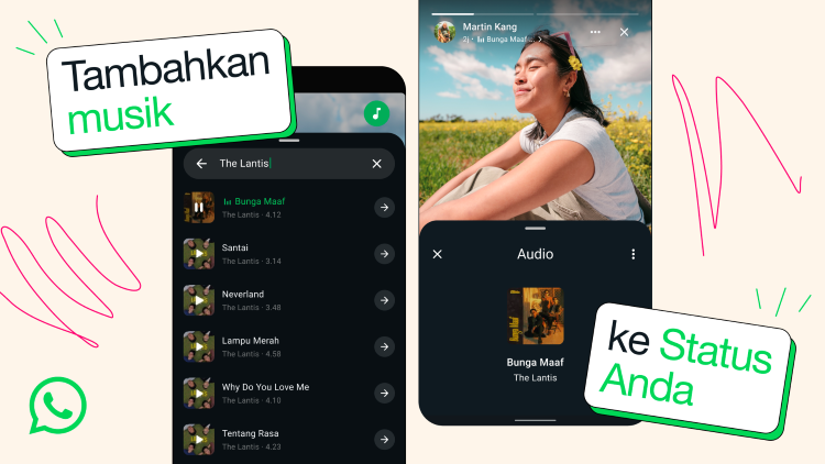 Musik Bisa Ditambahkan pada Status WhatsApp
