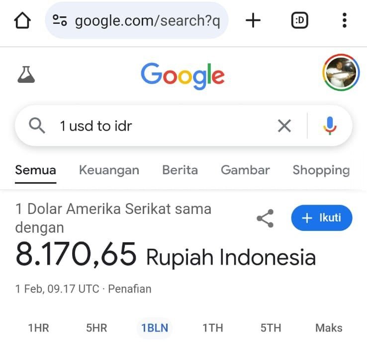 Ini Penjelasan Heboh 1 Dolar AS Setara Rp8.170,65