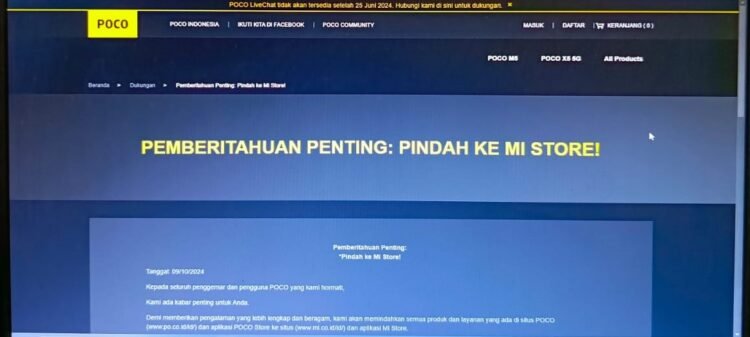 Pengumuman, Layanan POCO Pindah ke Mi Store