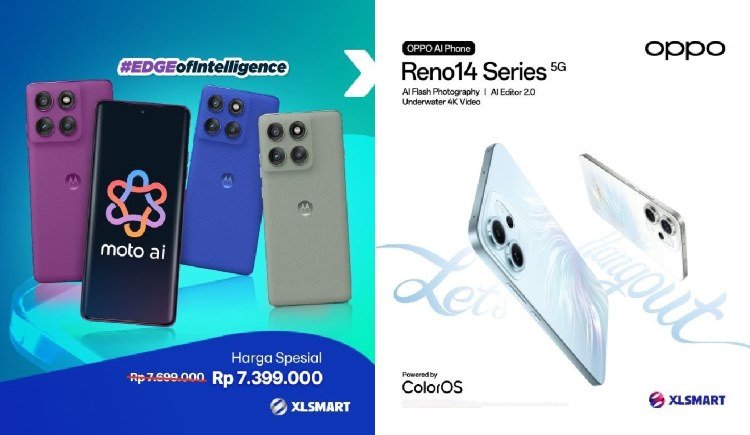 XLSMART Hadirkan Bundling Ponsel OPPO dan Motorola