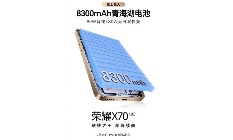 HONOR X70 Berbaterai 8.300mAh Rilis 15 Juli