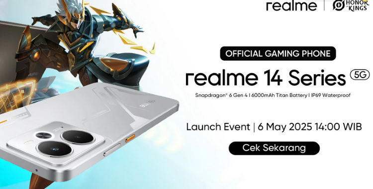 Ponsel Realme 14 5G Rilis di Indonesia 6 Mei