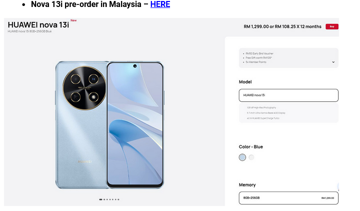 Ini Harga Ponsel Huawei Nova 13i di 2 Negara