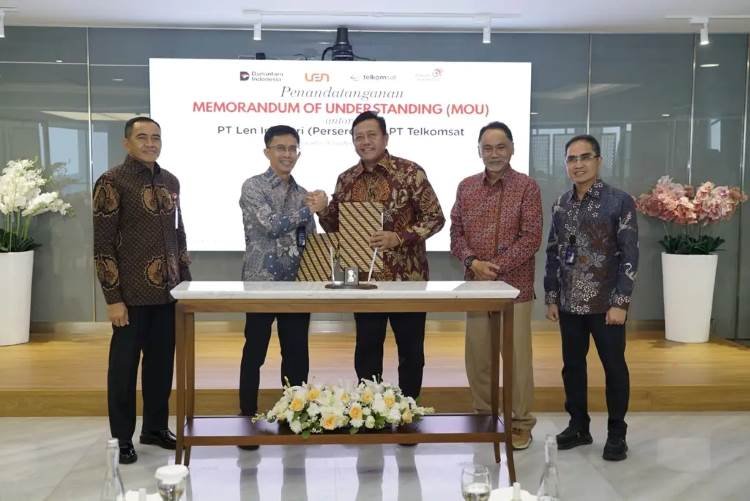 Telkomsat dan PT Len Perkuat Kolaborasi Pertahanan Berbasis Satelit